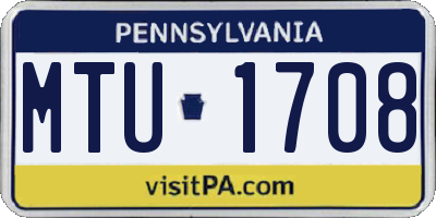 PA license plate MTU1708