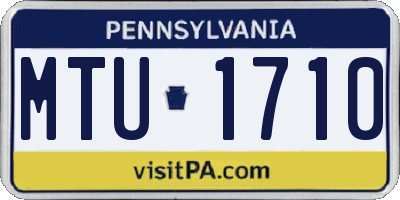 PA license plate MTU1710