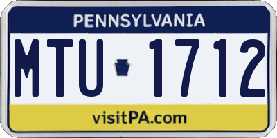 PA license plate MTU1712