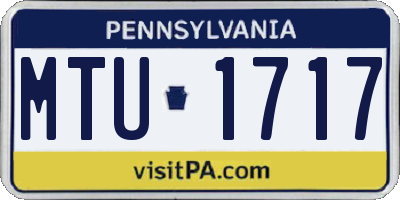 PA license plate MTU1717