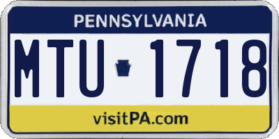 PA license plate MTU1718