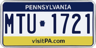 PA license plate MTU1721