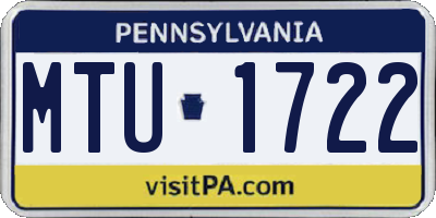 PA license plate MTU1722