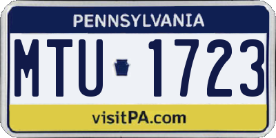 PA license plate MTU1723