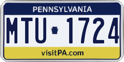 PA license plate MTU1724