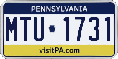 PA license plate MTU1731