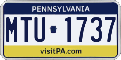 PA license plate MTU1737