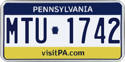 PA license plate MTU1742