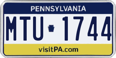 PA license plate MTU1744