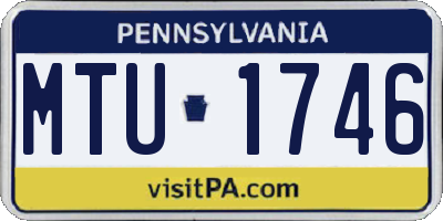 PA license plate MTU1746