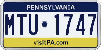 PA license plate MTU1747
