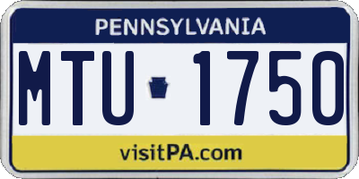 PA license plate MTU1750