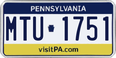 PA license plate MTU1751