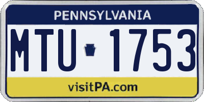 PA license plate MTU1753