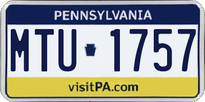 PA license plate MTU1757