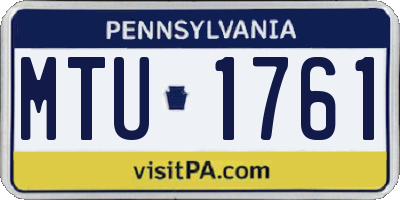 PA license plate MTU1761