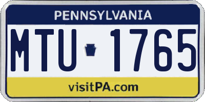 PA license plate MTU1765