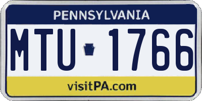 PA license plate MTU1766