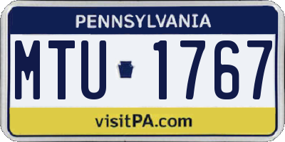 PA license plate MTU1767