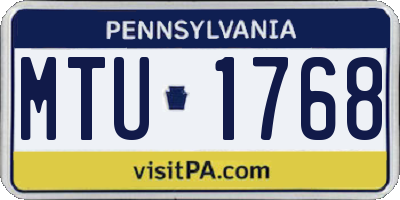 PA license plate MTU1768