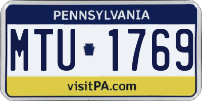 PA license plate MTU1769