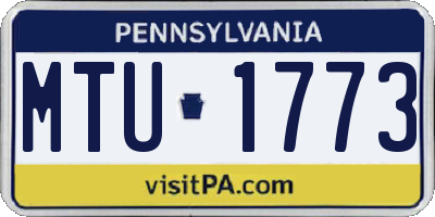 PA license plate MTU1773