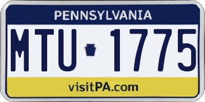 PA license plate MTU1775
