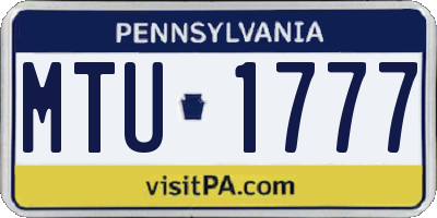 PA license plate MTU1777
