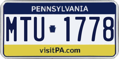 PA license plate MTU1778