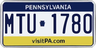 PA license plate MTU1780