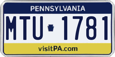 PA license plate MTU1781