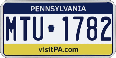 PA license plate MTU1782