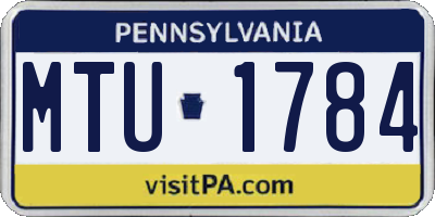 PA license plate MTU1784