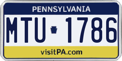 PA license plate MTU1786