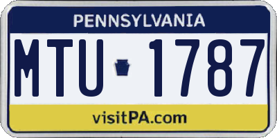 PA license plate MTU1787