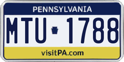 PA license plate MTU1788