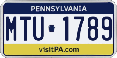 PA license plate MTU1789
