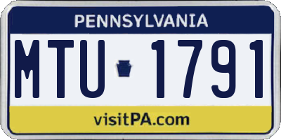 PA license plate MTU1791
