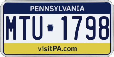 PA license plate MTU1798