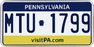 PA license plate MTU1799