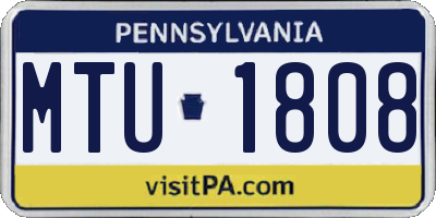 PA license plate MTU1808