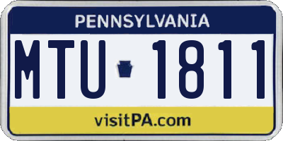 PA license plate MTU1811