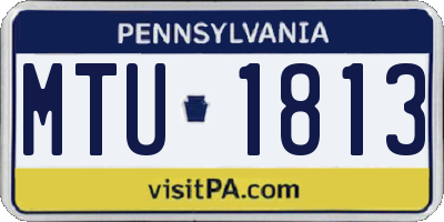 PA license plate MTU1813