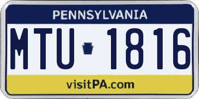 PA license plate MTU1816