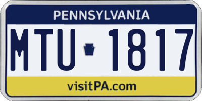 PA license plate MTU1817