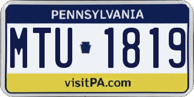 PA license plate MTU1819