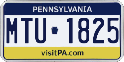 PA license plate MTU1825
