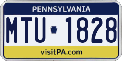 PA license plate MTU1828