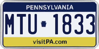 PA license plate MTU1833