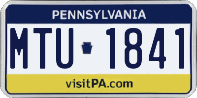 PA license plate MTU1841